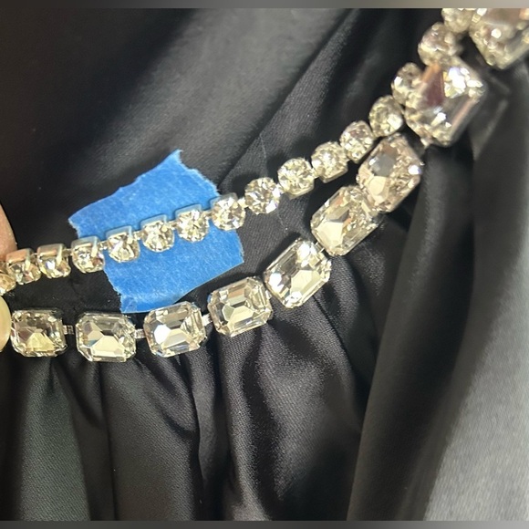 Mac Duggal 20688 Flawed NWT Black Beaded Top Puff Sleeve Dress - Picture 6 of 8